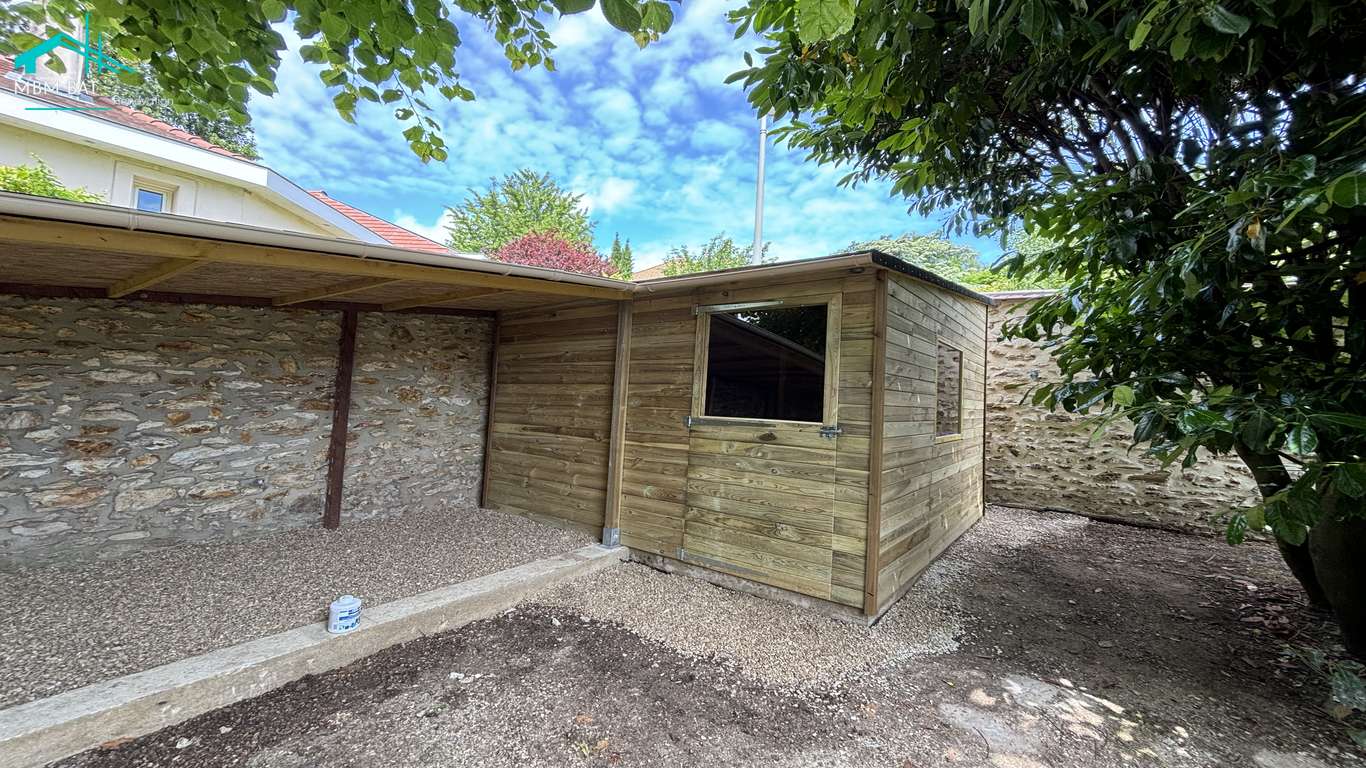 abri de jardin bois toit plat